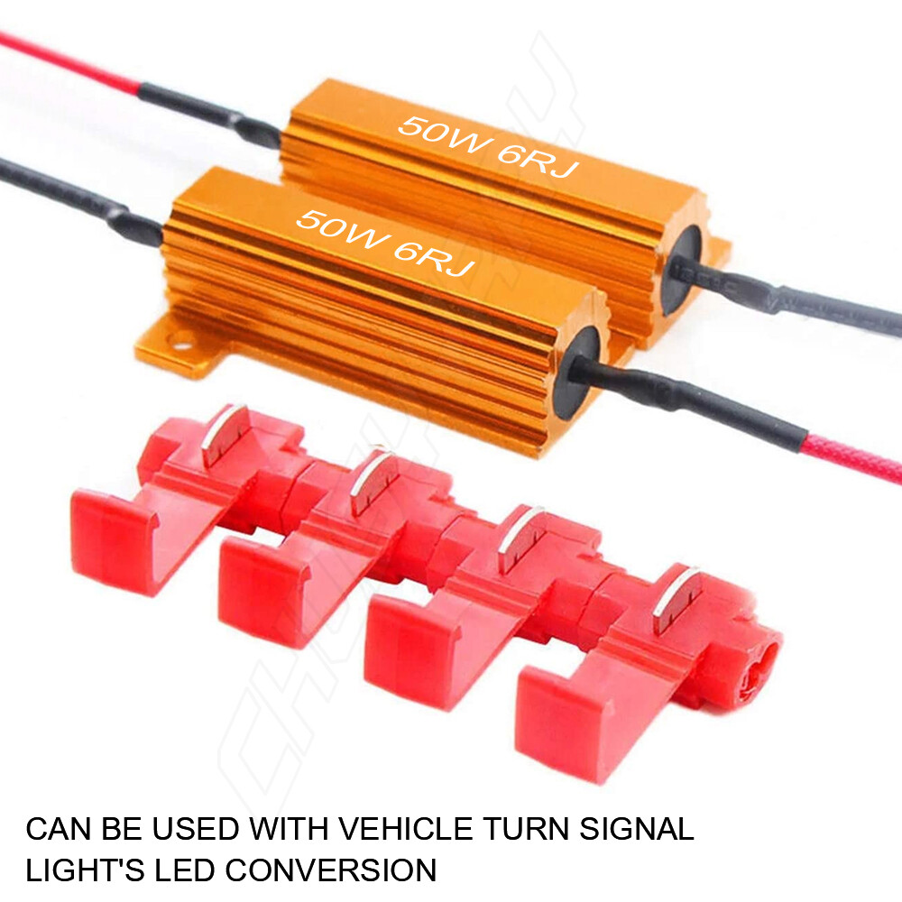 2pcs Load Resistor 50W 6RJ LED Decoder Fix Error Code Hyper Flash Turn Signal