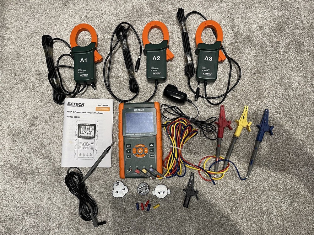 Extech 382100, 1200A, 3-Phase Power Analyzer/Datalogger, in excellent condition.