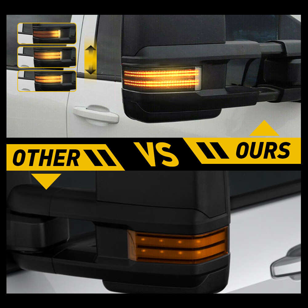 2x For 15-19 Chevy Silverado GMC Sierra LED Sequential Side Mirror Signal Light