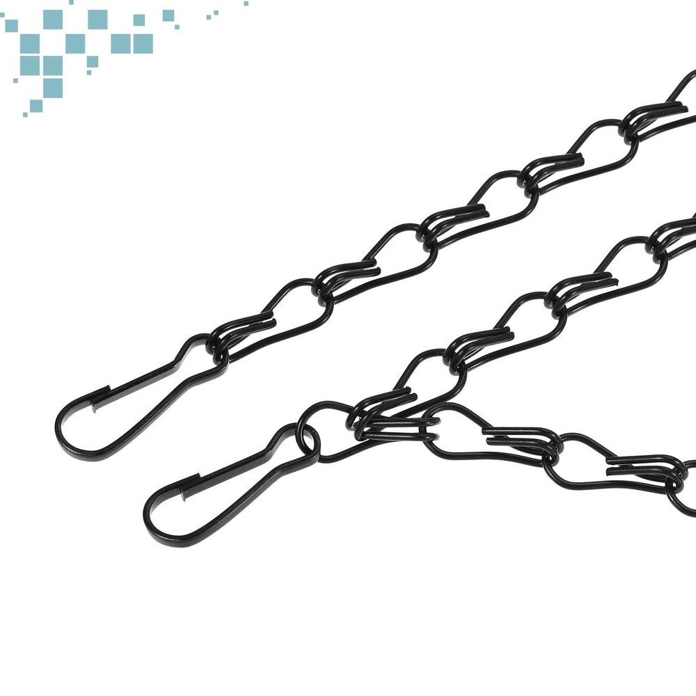 Hanging Chains 50cm Extension Link 4 Point Holder with S Hook Clips Black