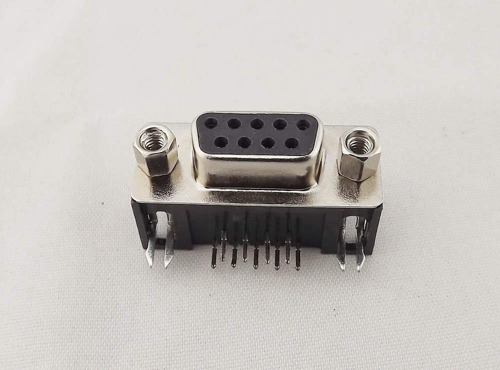 10x D-Sub DB9 9 Pin RS232 Serial Female Jack Right Angle PCB Solder Connector