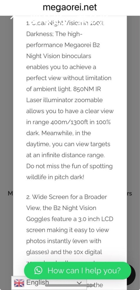 Megaorei B2 1080p Night Vision Binoculars