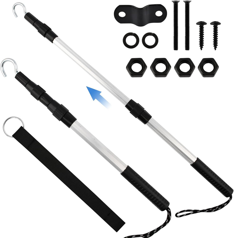 Telescopic Attic Ladder Pull Rod with D-Ring & Rope Access System Kit