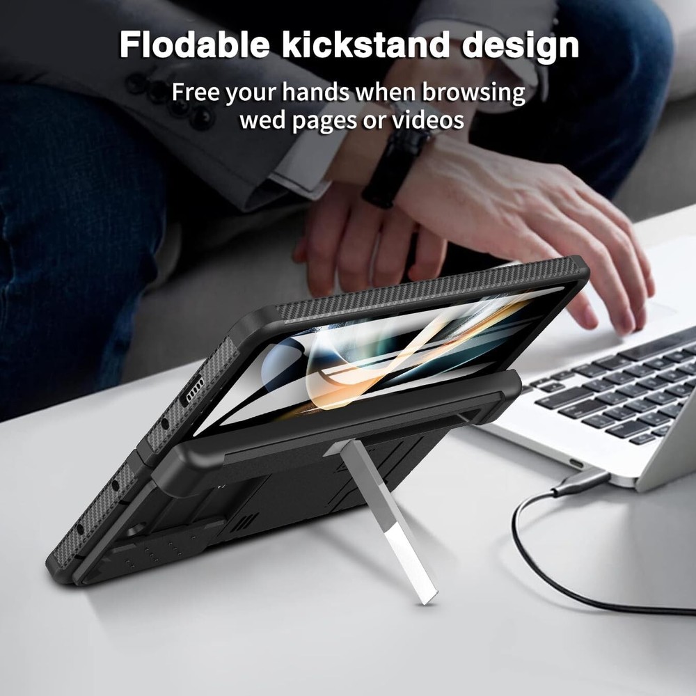 for Galaxy Z Fold 5 Case Original Builtin Screen Protector with S Pen Holder 360