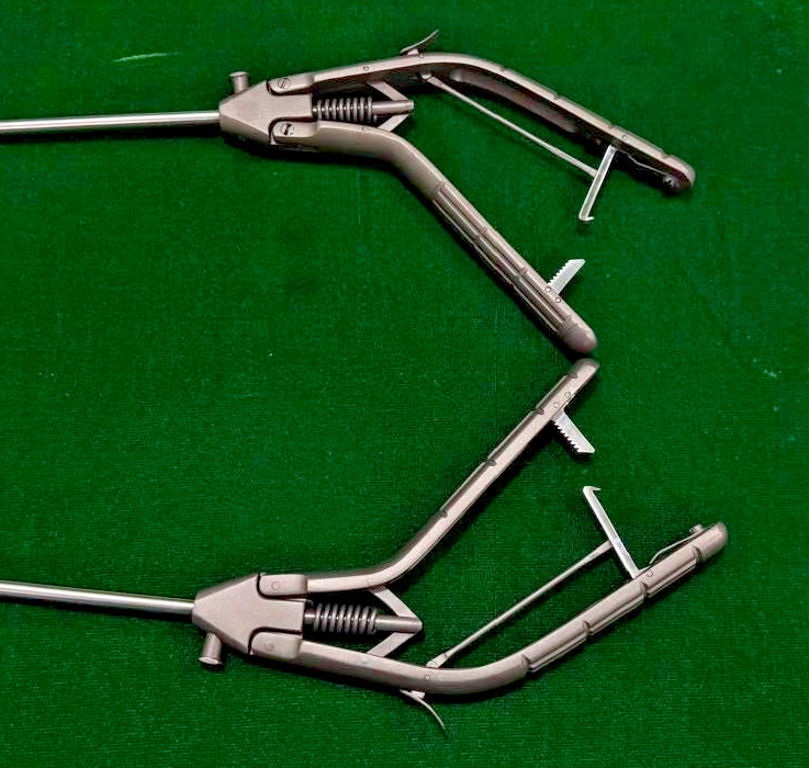2pc Laparoscopic Needle Holder Curved Jaw Right & Left 5mm Reusable Instruments