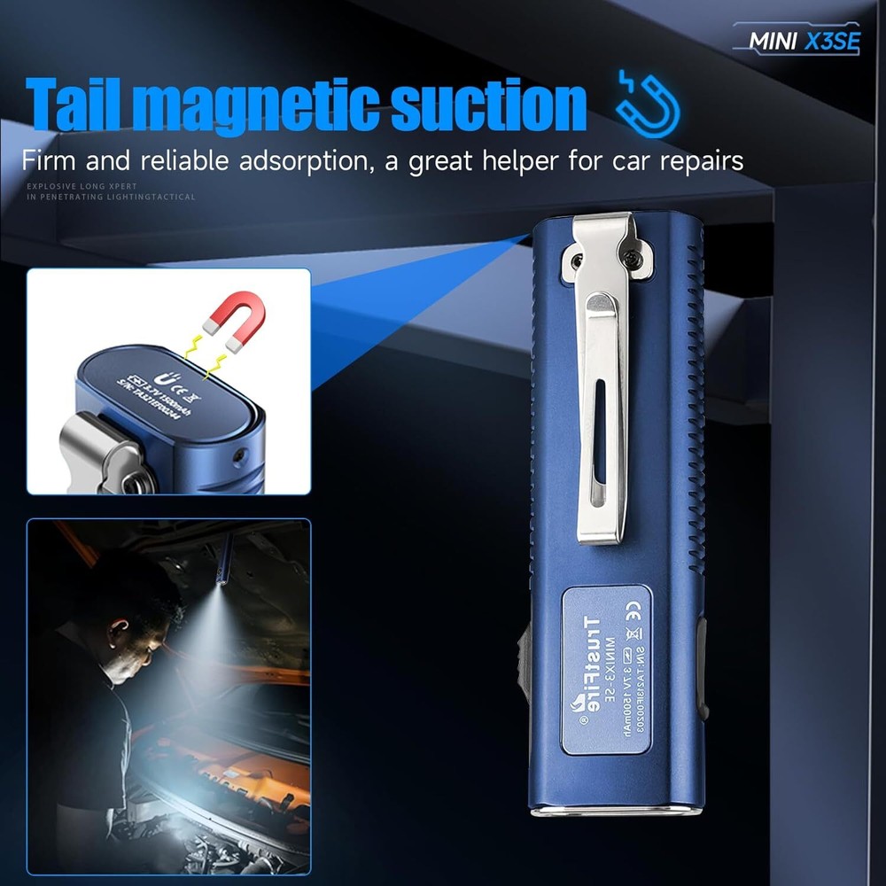 Trustfire 1200LM MiniX3-SE Rechargeable Flashlight White Light UV Pointer BLACK