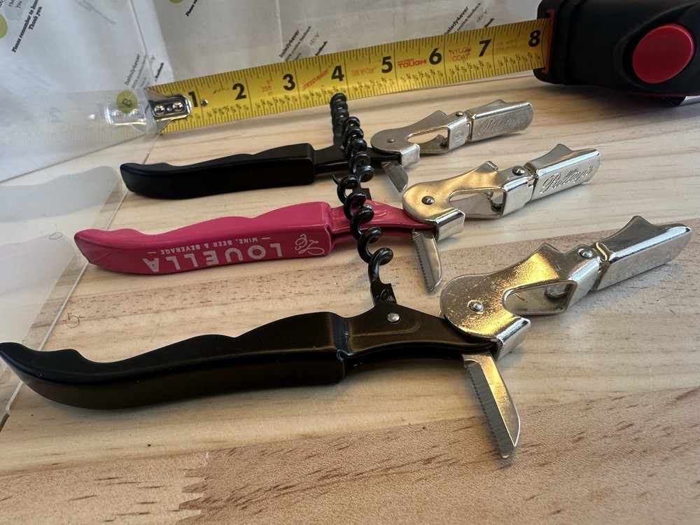 3-Pk Pulltap’s Professional Double-hinged Waiter's Corkscrew with Pulltap's Logo