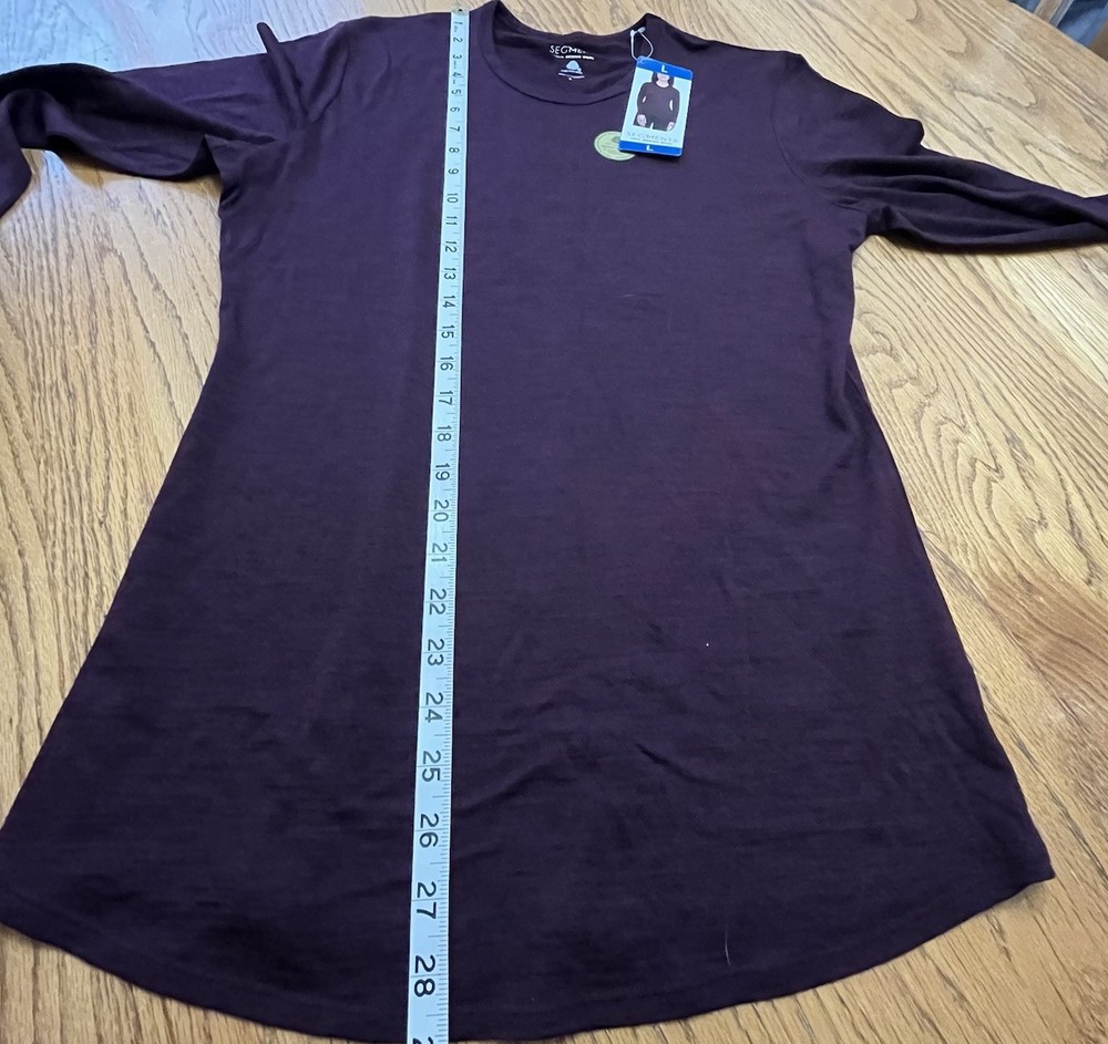 NWT Segments Large Purple Pure New Wool Pullover Base Layer