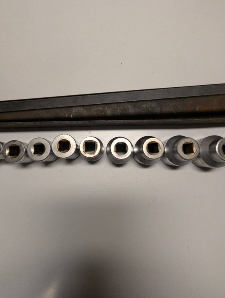 VINTAGE WRIGHT TOOL 1/2” Dr SAE STD 12pc SOCKET SET 8pt SQUARE 7/16 - 1 1/4" USA