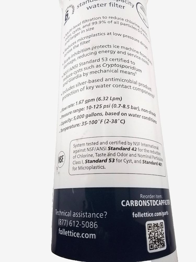 Follett CARBONSTDCAPFILTER Filter, Carbon, Standard Capacity