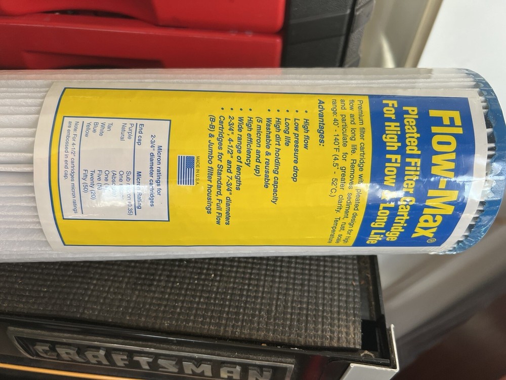 Flow-Max Pleated Filter Cartridge For High Flow & Long Life