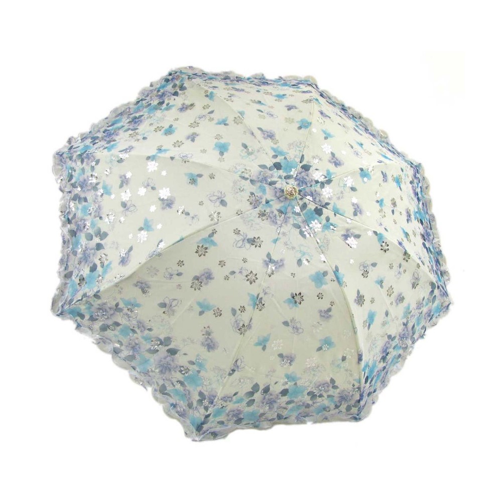 Three Fold Sun/Rain Floral Lace Umbrella