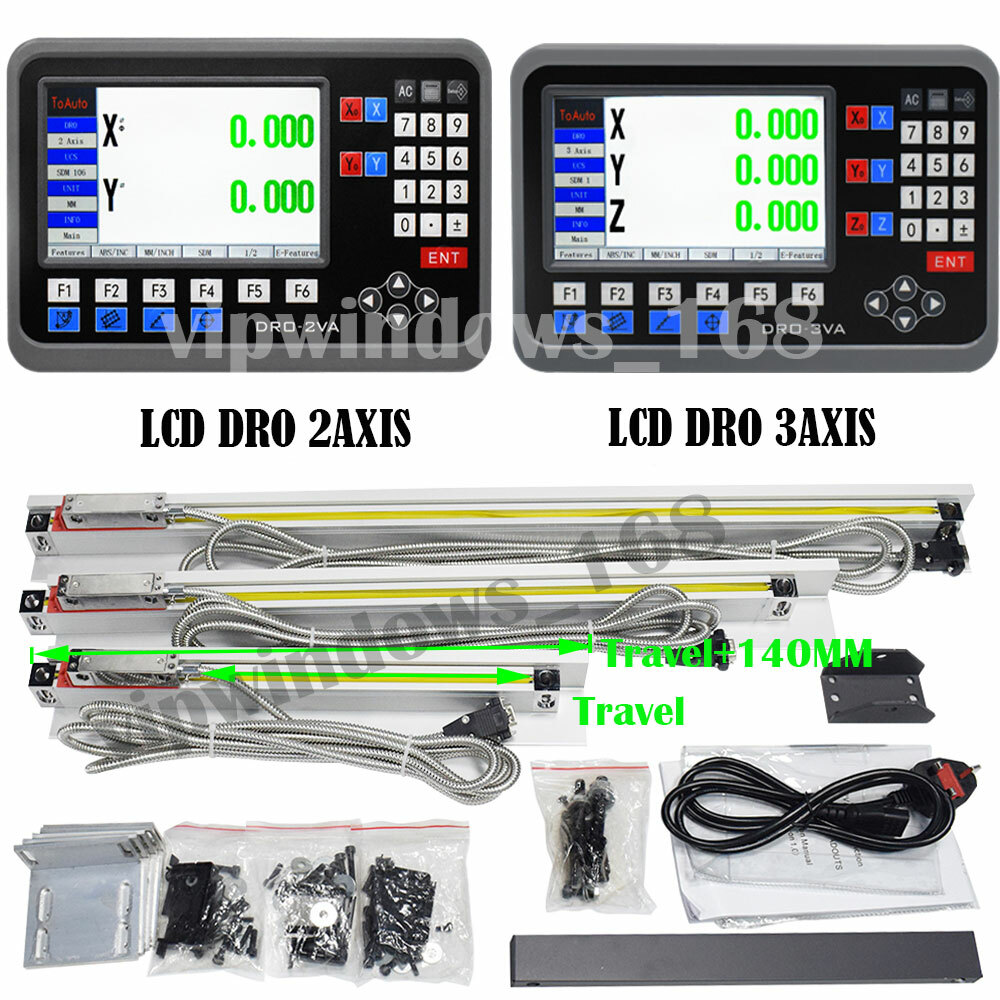 2Axis/3Axis LCD DRO Linear Scale Digital Readout Display Sensor Encoder CNC Mill