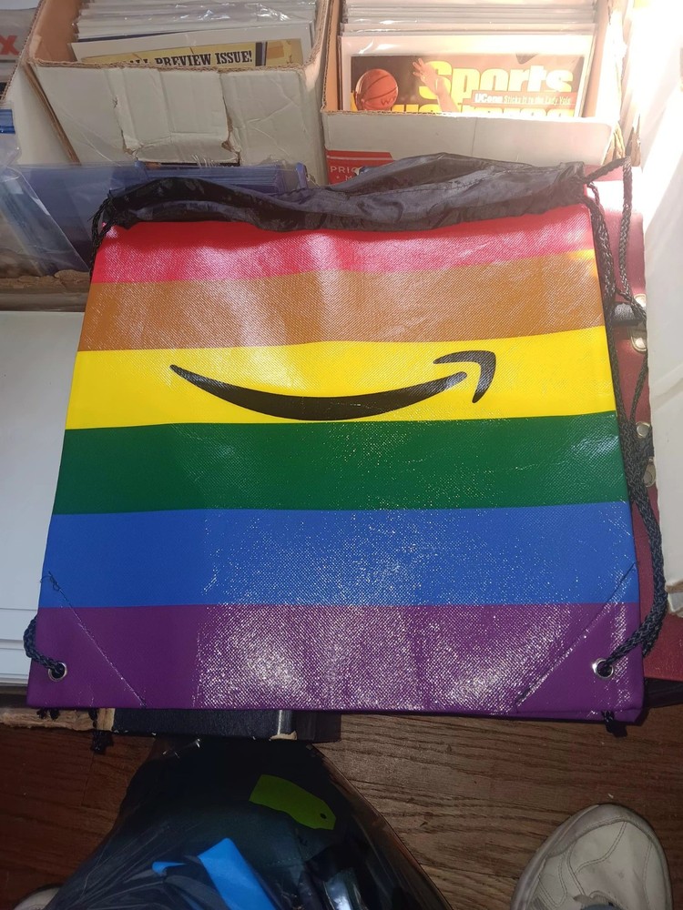 AMAZON 2025 EMPLOYEE PEAK RAINBOW DRAW STRING PRIDE BAG BACKPACK
