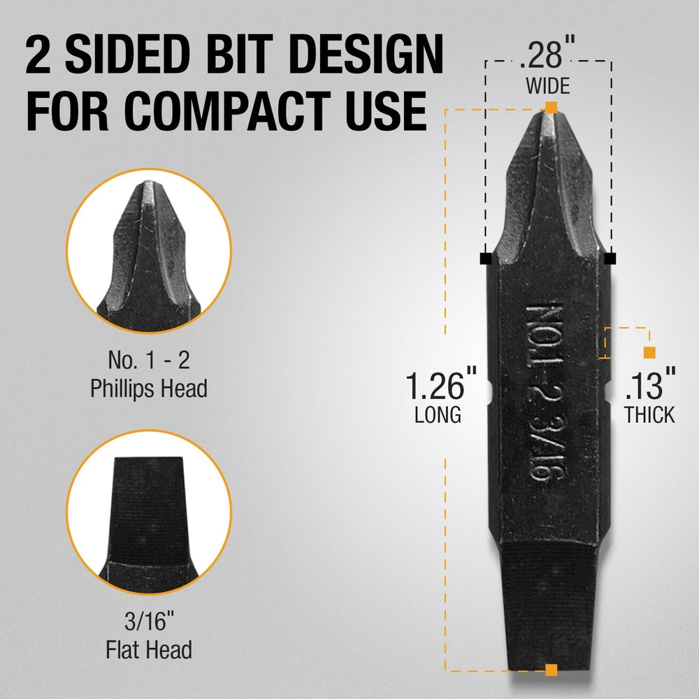 [3 Pack] Replacement Two-Sided Screwdriver Bit for Leatherman Multi-Tool - #1-#2