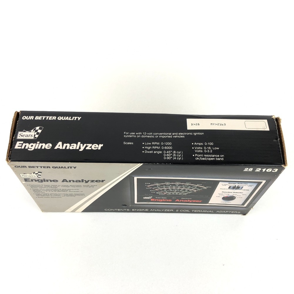Vintage Sears Engine Analyzer USA Model 28-2163 Solid State Box & Manual NICE!