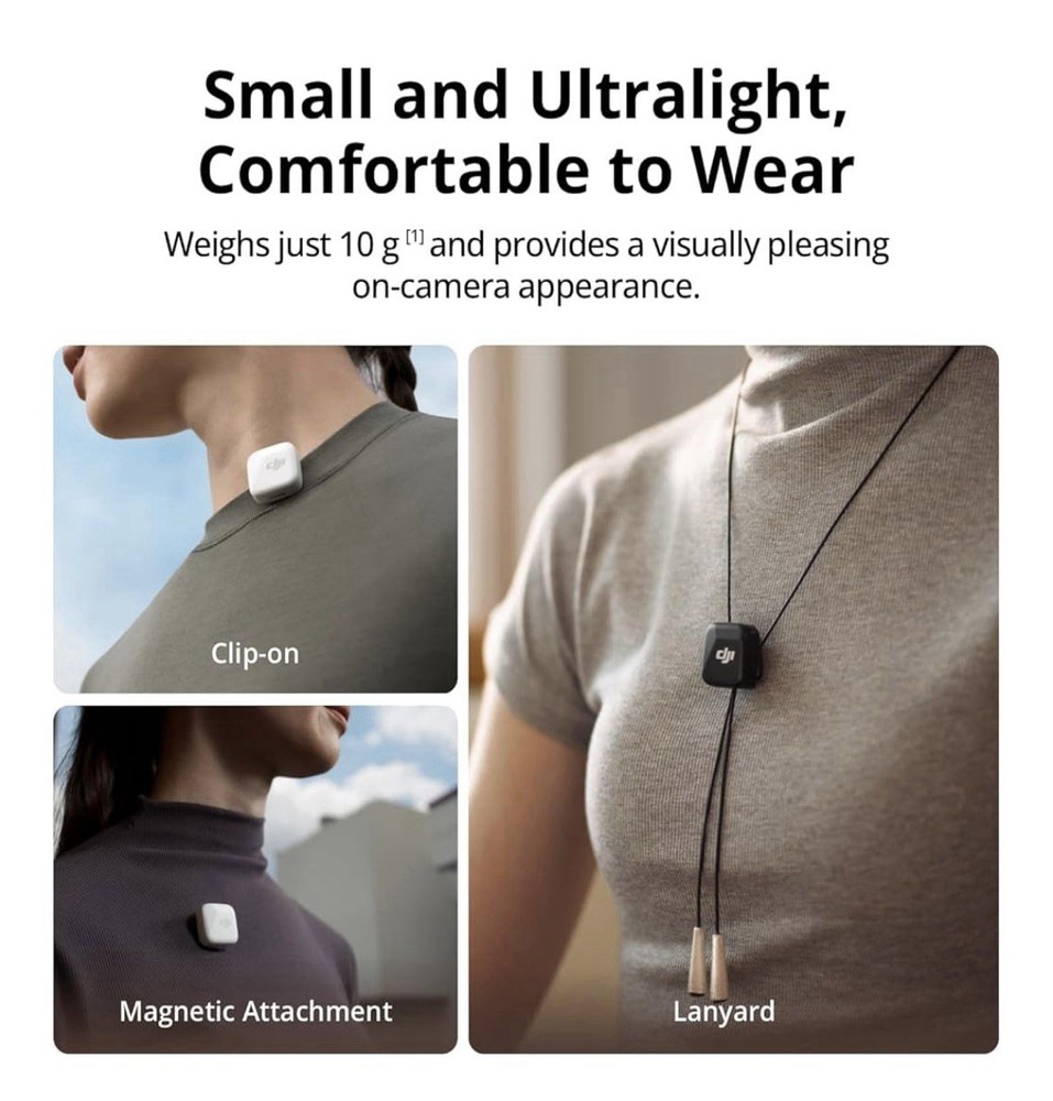 DJI Mic Mini Transmitter (Arctic White), Ultralight, Wireless Lavalier Microphon