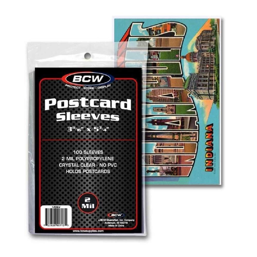 BCW Postcard Sleeves – 3.5x5 Archival for 100 Pack, Clear