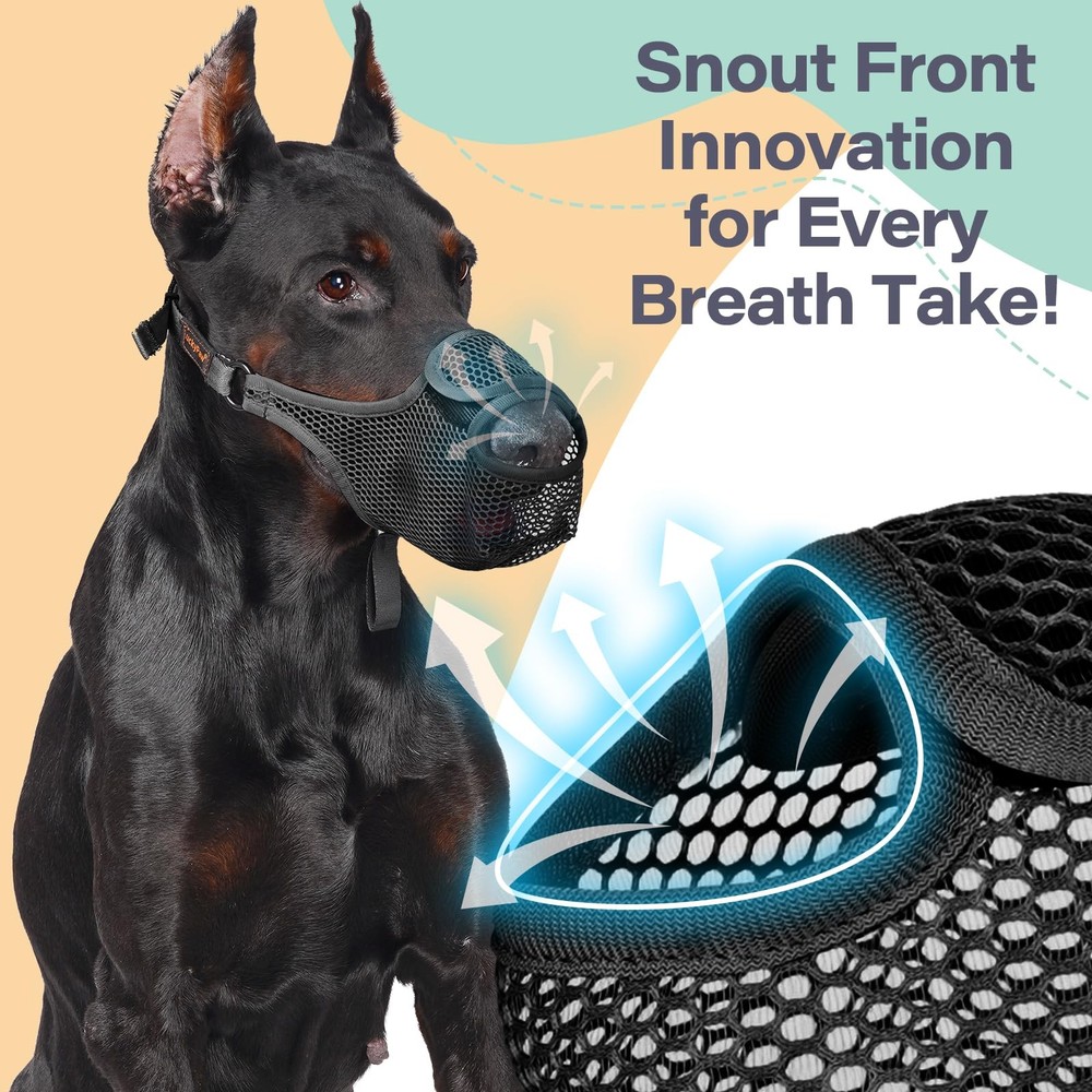 Dog Muzzle for Large Medium Small Dogs, Mesh Muzzle to Prevent Biting Chewing...