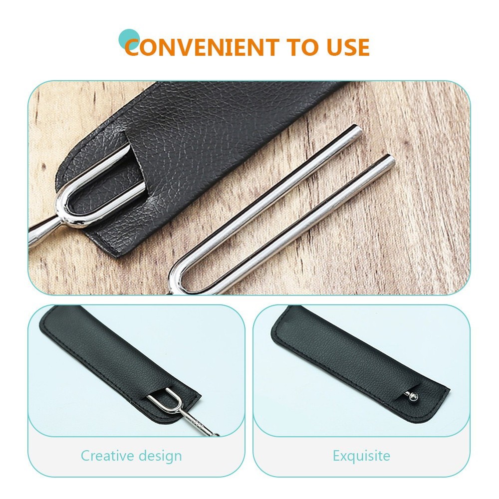 3Pcs Round Tuning Fork Storage Pouches Tuning Fork Storage PU Containers
