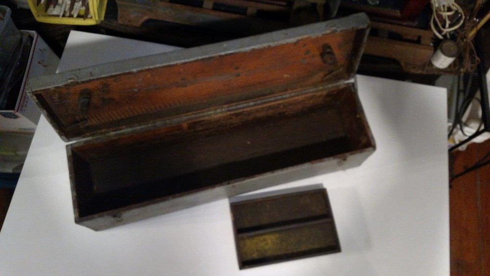 Antique Rustic Wood Carpenters Tool Box