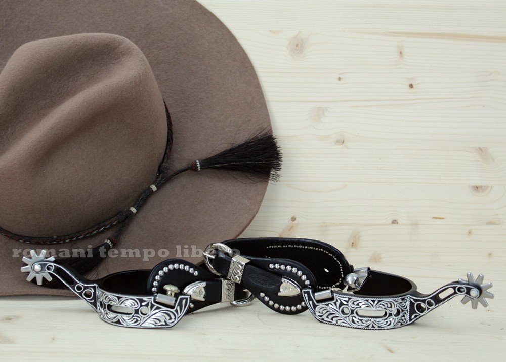 Perforated and Engraved Aluminum Western Spurs