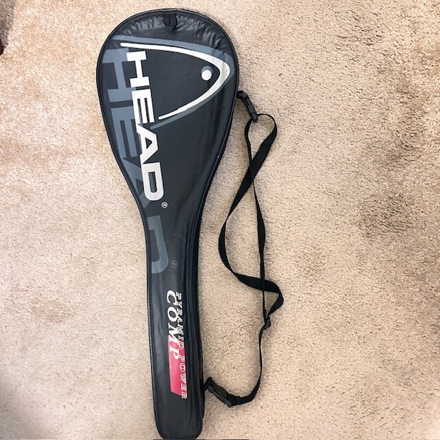 Head Squash Racket Pyramid Power Comp Red with Black Carry Bag read