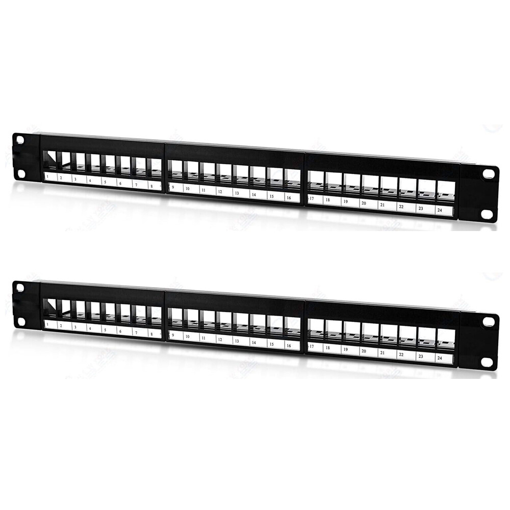 2X 24Port Patch Panel CAT6/Cat5 RJ45 110 Network Surface Wall Mount Bracket