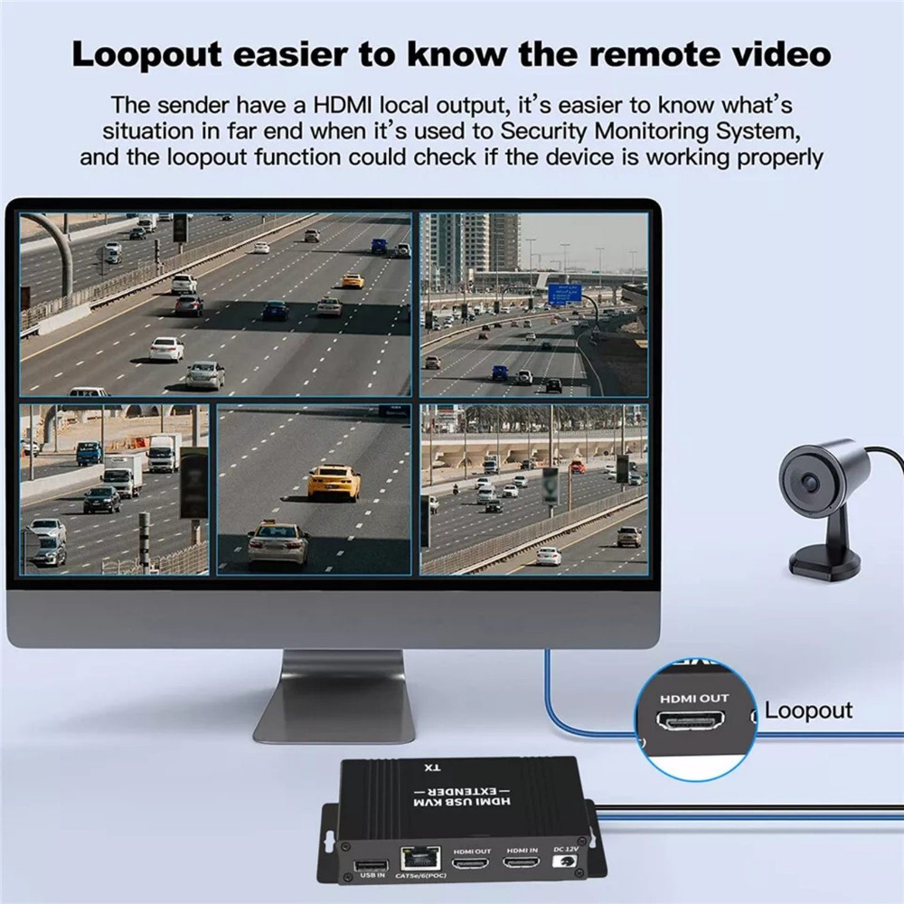 HDMI KVM Extender with USB KVM Control RJ45 60m over cat5e/6 Mouse Keyboard