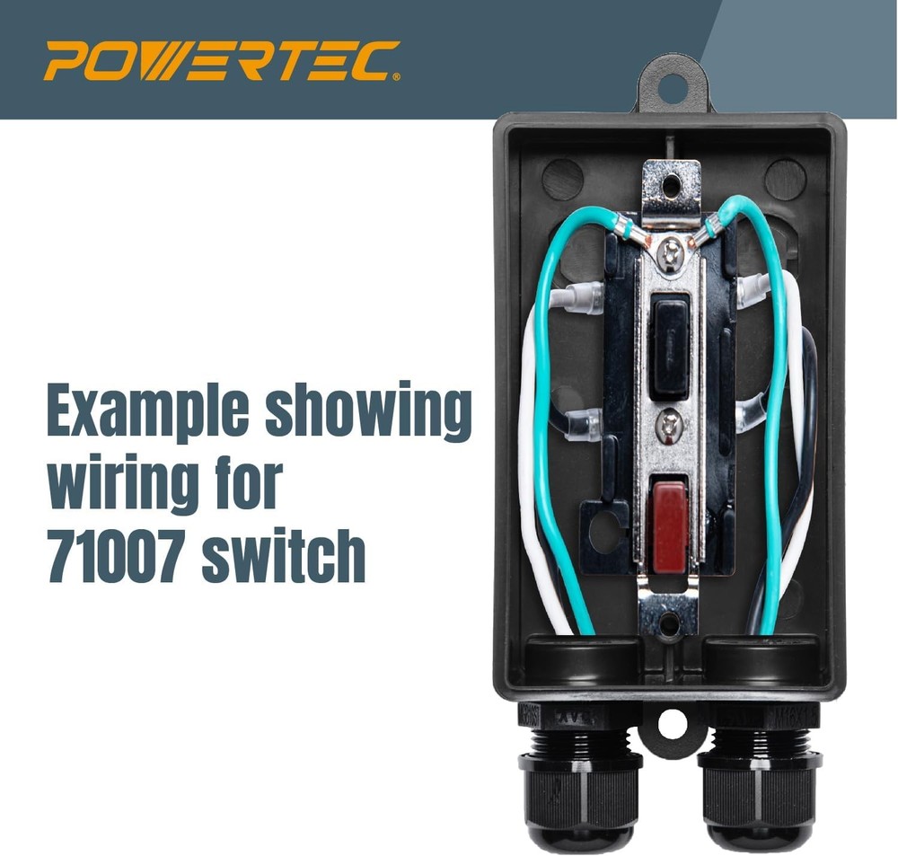 POWERTEC 71834 Deep Switch Box with Hardware for Black