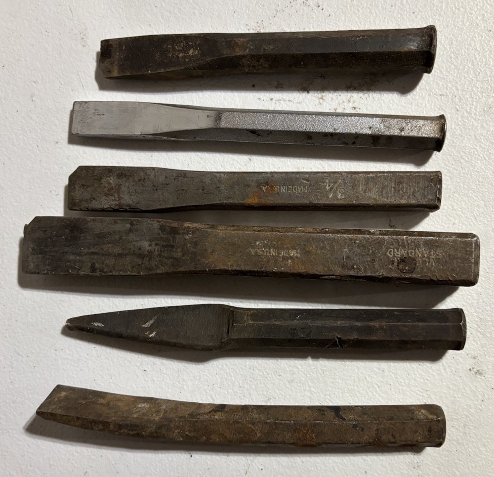Cold Chisel Lot 6 Piece With Cape Chisel