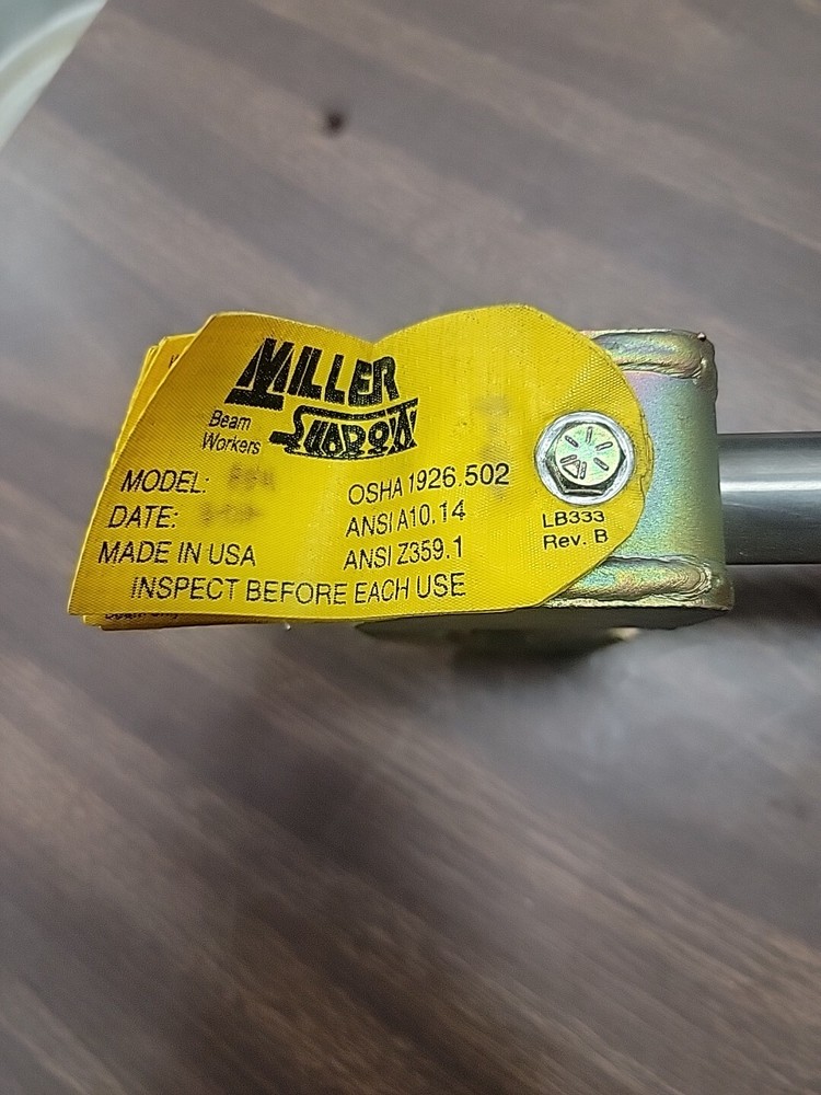 Miller Fall Protection Shadow Adjustable Beam Clamp Anchor