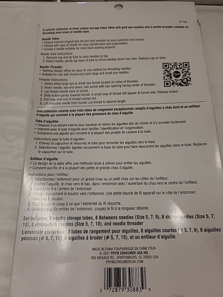 Dritz Hand Needle & Threader Set 28 Pc 27103