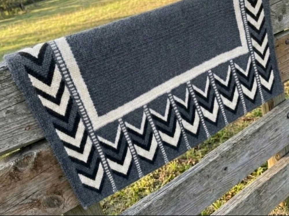ranch saddle pad Grey Black White 34×38 and Other Size