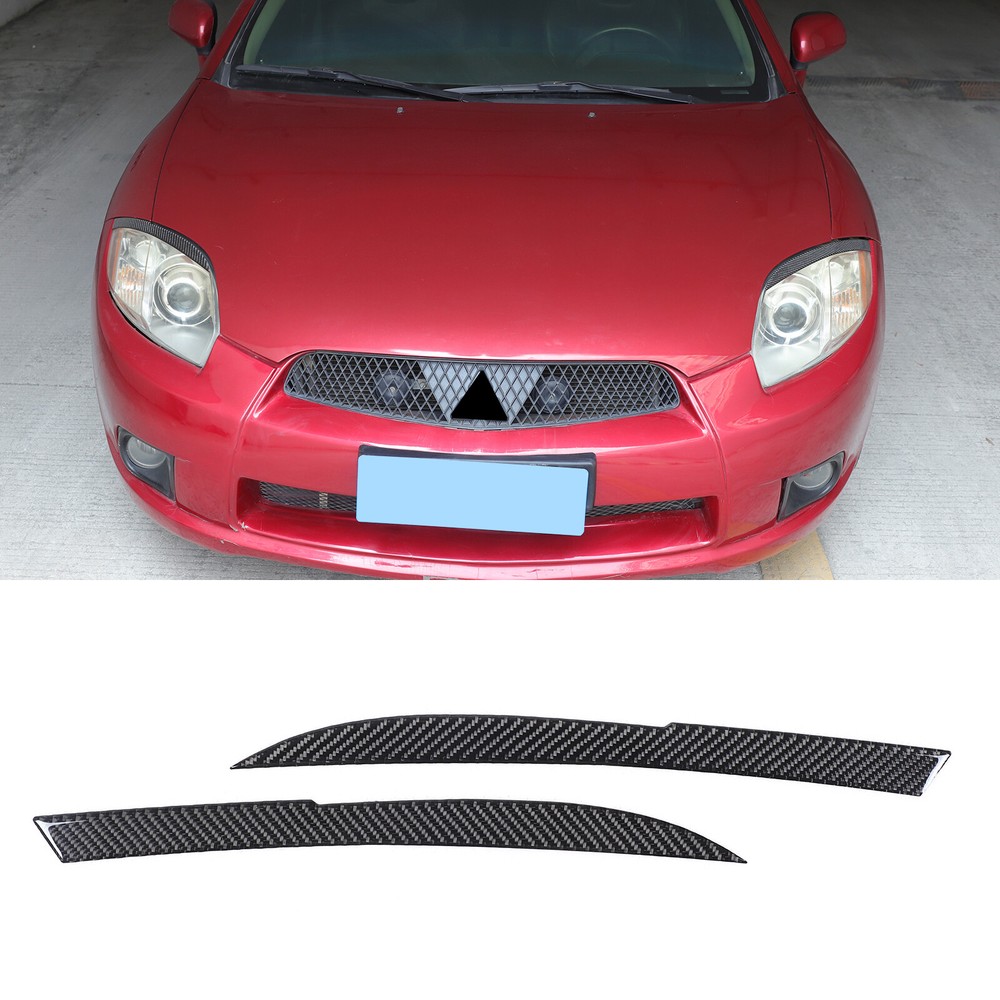Soft Carbon Fiber Headlight Eyebrow Sticker For Mitsubishi Eclipse 2006-2011