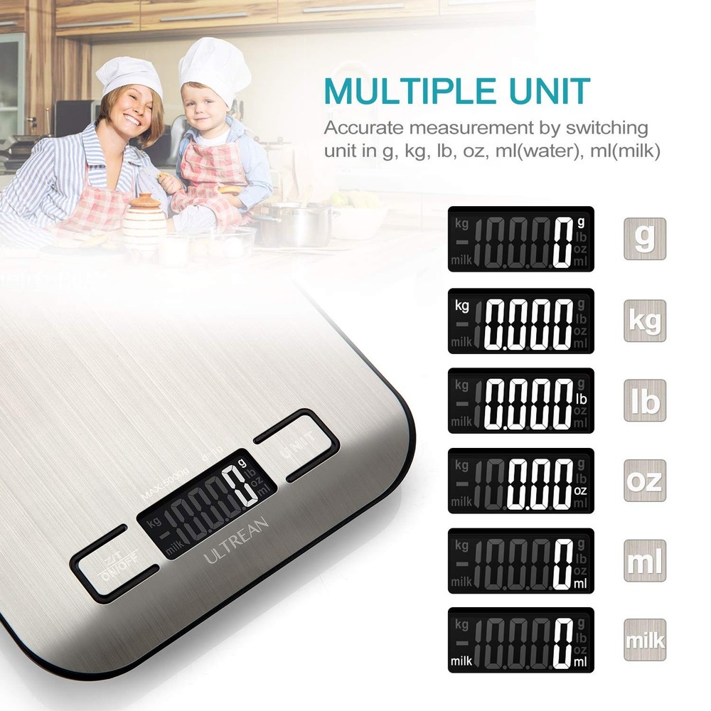 Compact Digital Kitchen Scale with Backlit LCD & Tare Function - 6 Units