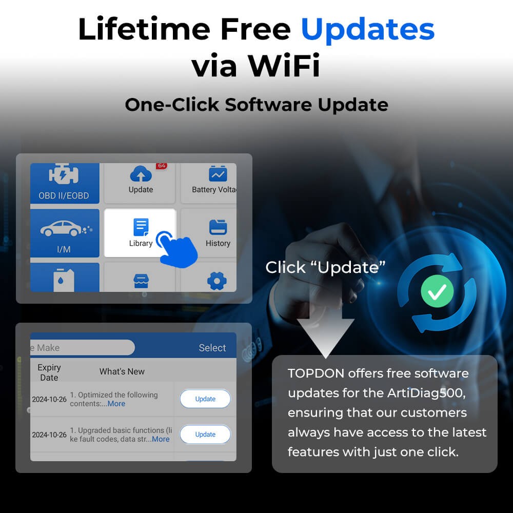 TOPDON ArtiDiag500 OBD2 Car Code Reader Scanner Tool Four System ABS SRS