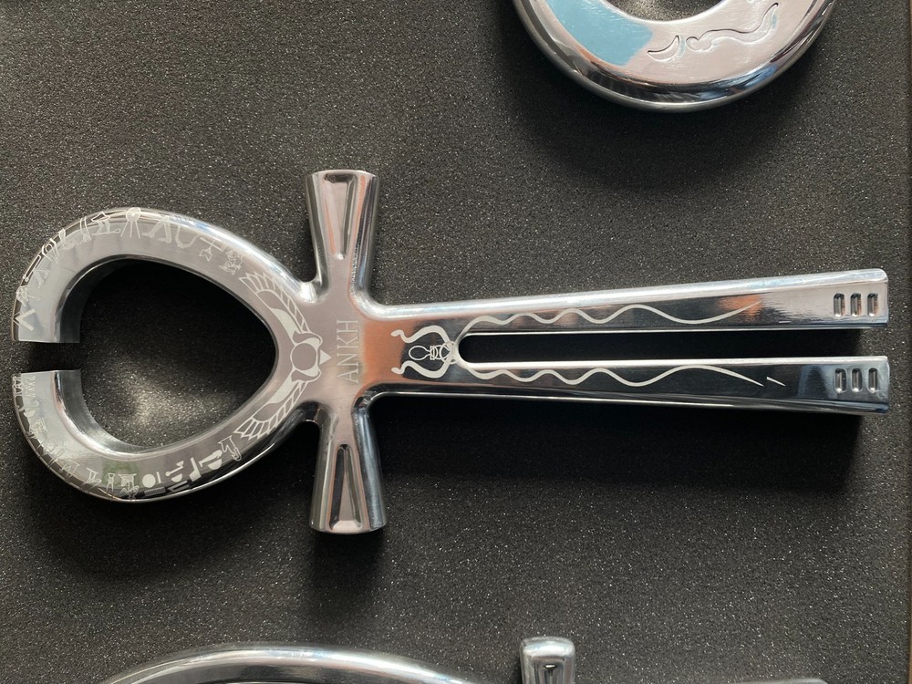 Ankh Tuning Fork & Solar Bell Set Sacred Sound Healing Tools