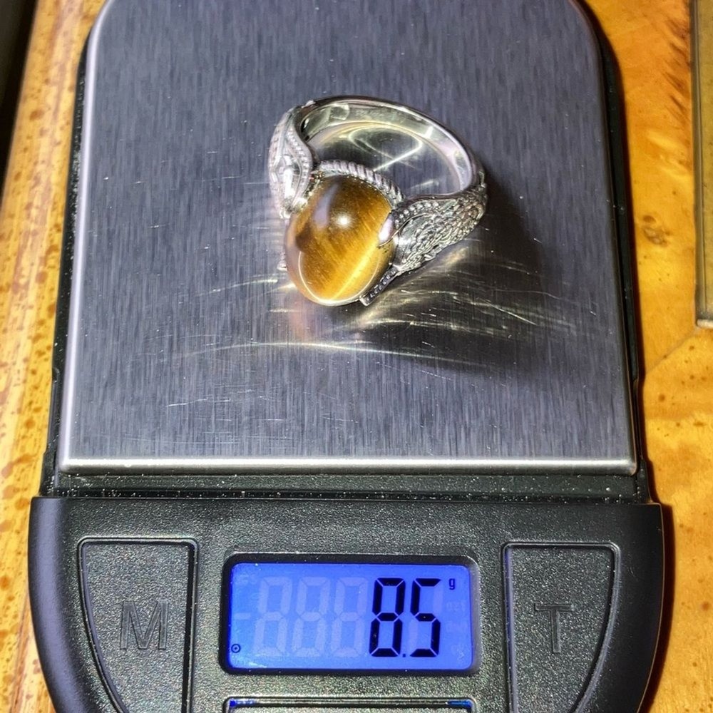 Natural Tiger’s Eye Eagle Ring Size 9