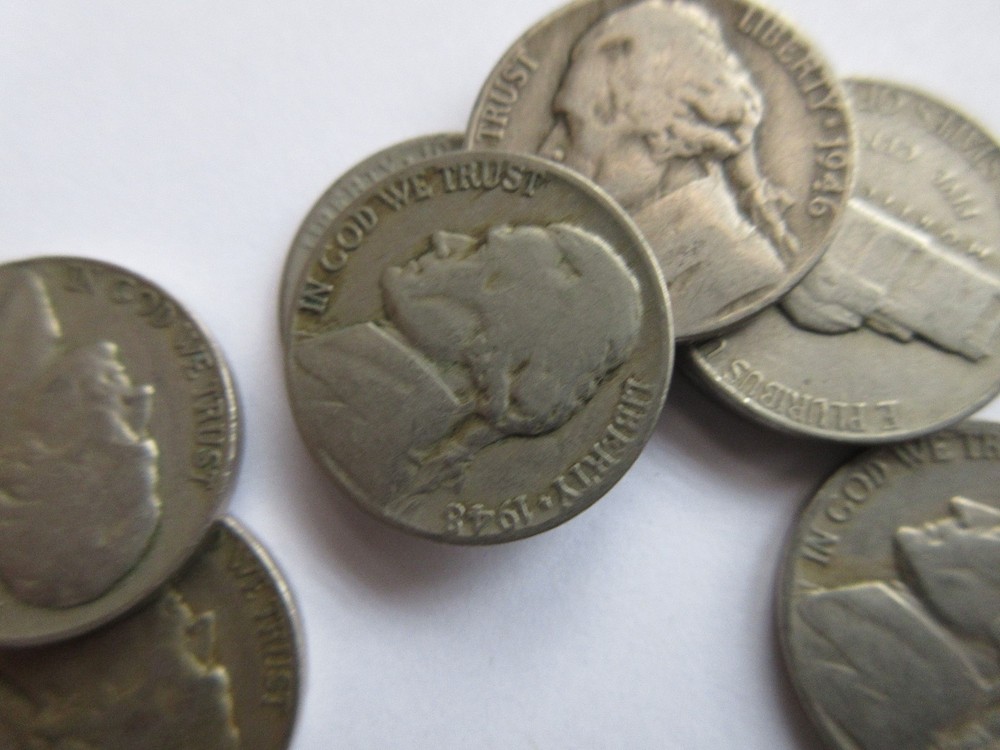 1940's , Jefferson Nickel , Circulated Mixed Roll