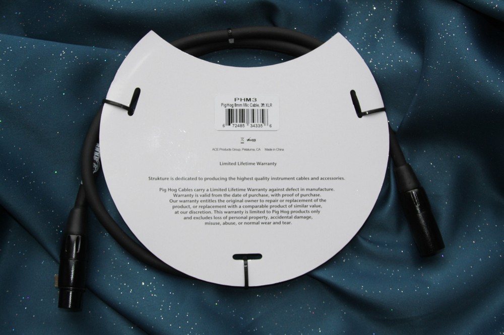 Pig Hog 3 Ft XLR Microphone Patch Cable, PHM3