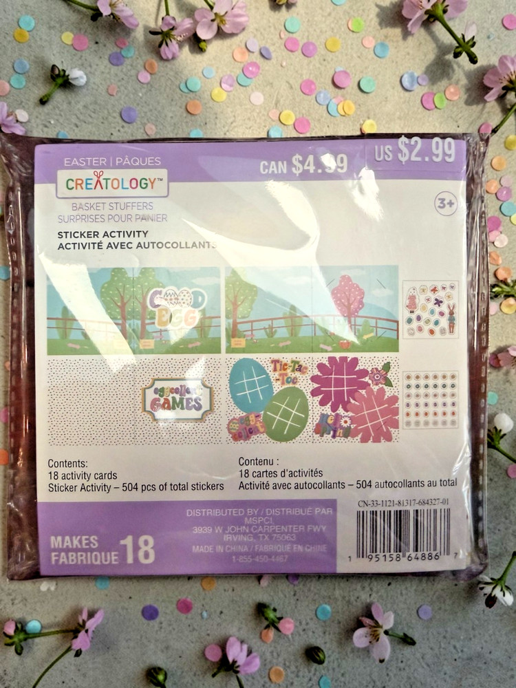 New Creatology Easter 18 Activity Cards Sticker Activity Set. 2 pack
