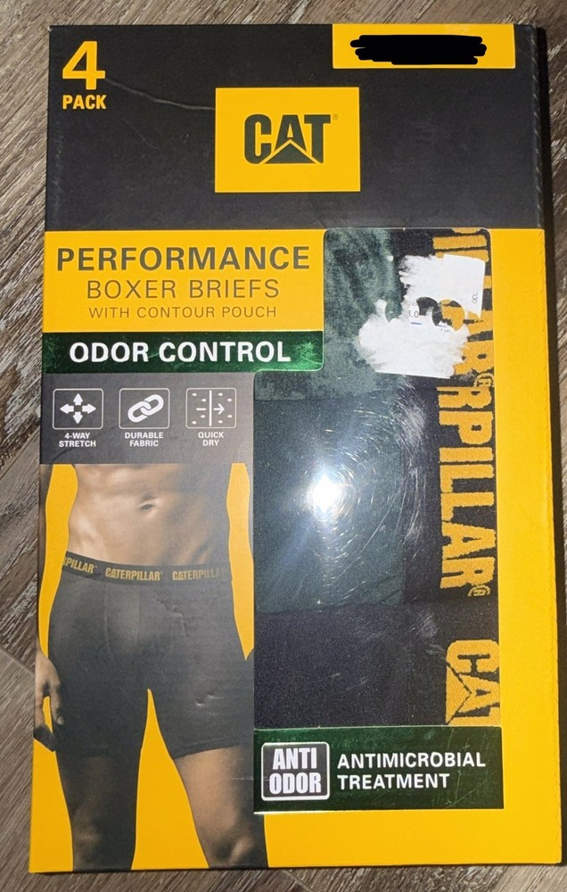 Caterpillar 4-Pair Mens Boxer Brief Underwear Polyester Blend Multicolor ~ M