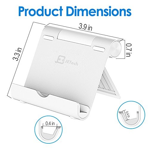 Tablet Stand, Adjustable Portable Desktop Holder, Foldable Dock for Silver