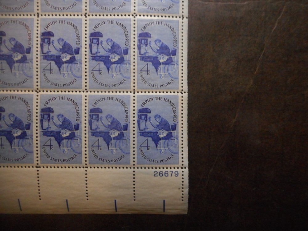 Scott 1155, 4 cent, Employ the Handocapped, Sheet