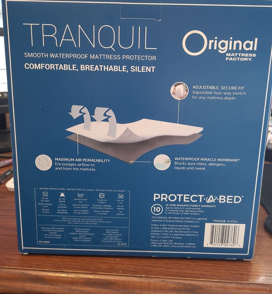 Original Mattress Factory Protector Tranquil Full Size Protect a Bed NEW