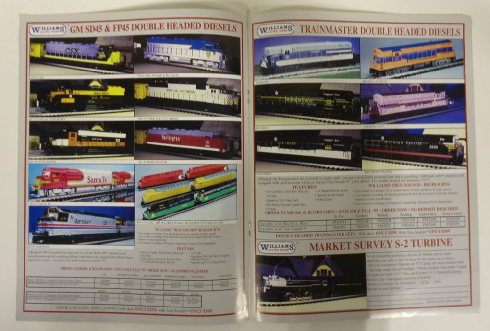 WILLIAMS ELETRIC TRAINS 1995 CATALOG