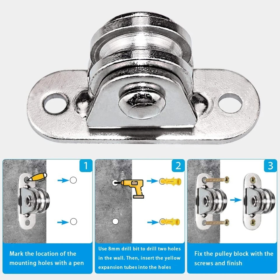 Small Pulley Block Silent Pulley Wheel Heavy Duty Fixed Pullies Loading 176 l...