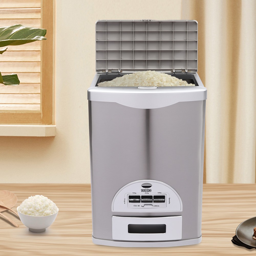 Stainless Rice Automatic Precise Dispenser Rice Storage Container 15kg/33lb]