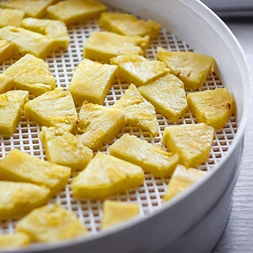 8 Pieces Round Silicone Dehydrator Sheets, Non-stick Fruit Dehydrator Mats, R...